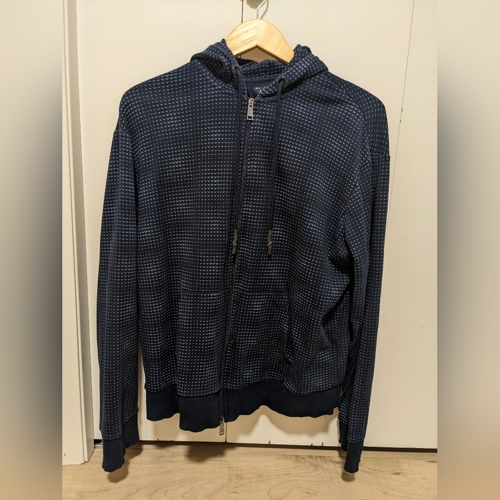 VINTAGE Armani Jeans Men's Zip up Sweater